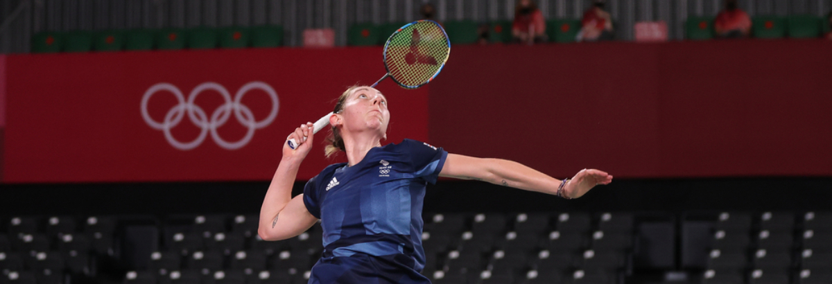 Kirsty Gilmour in action in her women's singles opener